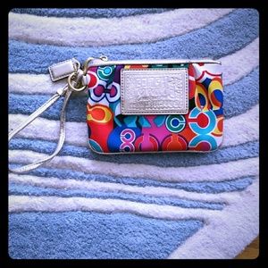 Coach poppy rainbow wristlet